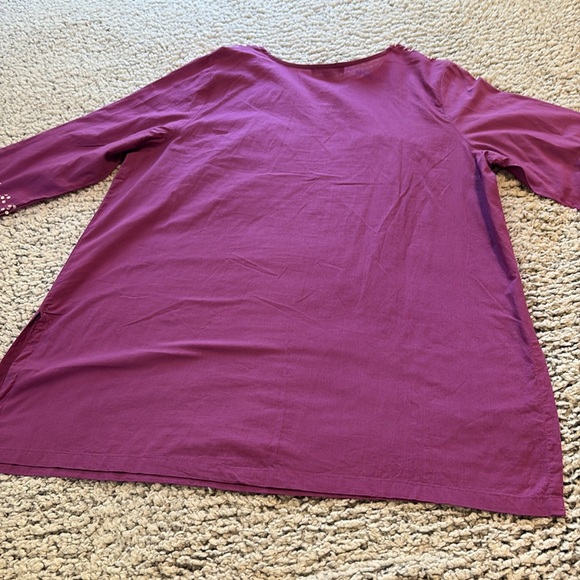 Woman Within Magenta Embroidered Tunic. - Picture 6 of 8